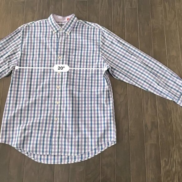 Blue, White & Purple Check Izod Large Shirt - Picture 4 of 11